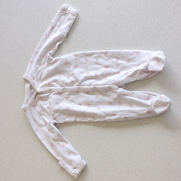 Ralph Lauren Other - Ralph Lauren Baby Footie - white pink teddy bear print, snap closures
